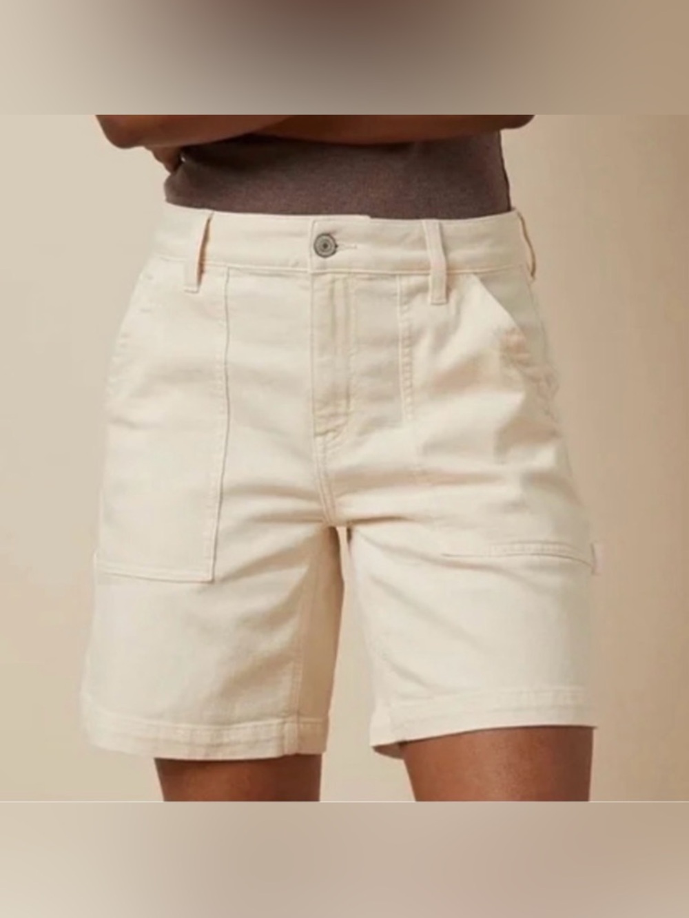 New! American Eagle Outfitters High Rise Stretch Carpenter Shorts Womens Size 10